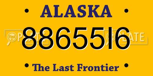 88655I6 Alaska License Plate