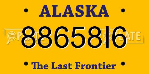 88658I6 Alaska License Plate