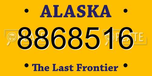 8868516 Alaska License Plate