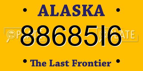 88685I6 Alaska License Plate