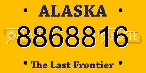 8868816 Alaska License Plate