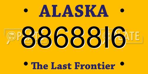 88688I6 Alaska License Plate