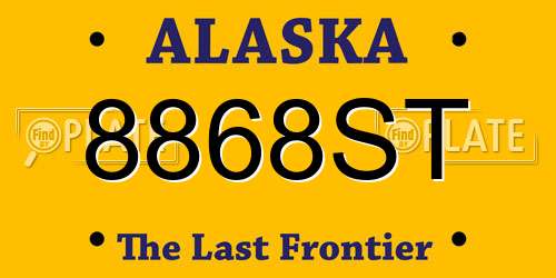 8868ST Alaska License Plate