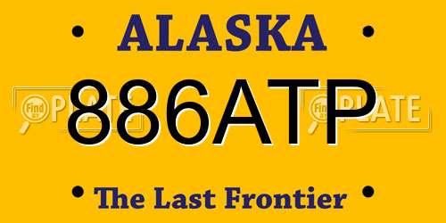 886ATP Alaska License Plate