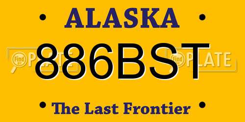 886BST Alaska License Plate