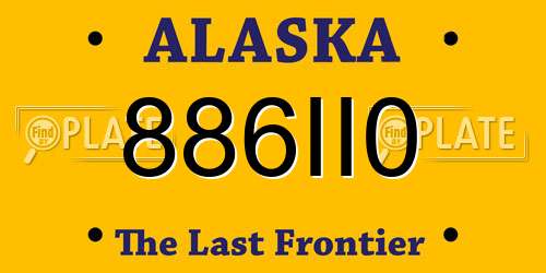 886II0 Alaska License Plate