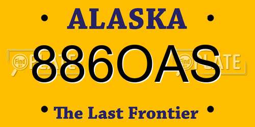 886OAS Alaska License Plate