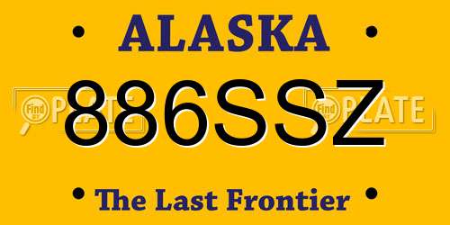 886SSZ Alaska License Plate