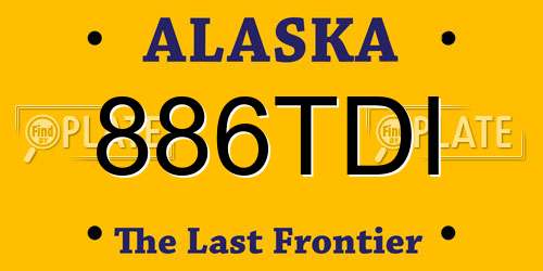 886TDI Alaska License Plate
