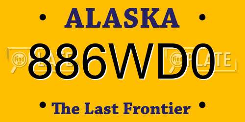 886WD0 Alaska License Plate