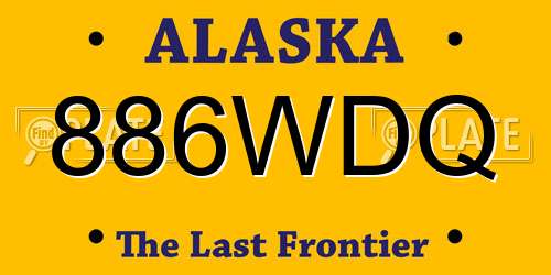 886WDQ Alaska License Plate