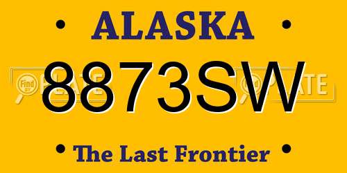 8873SW Alaska License Plate