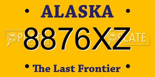 8876XZ Alaska License Plate