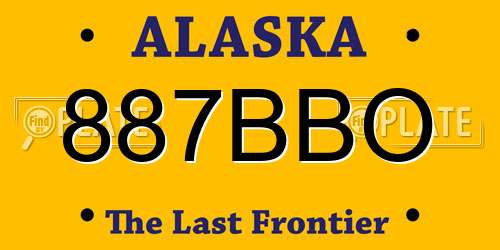 887BBO Alaska License Plate