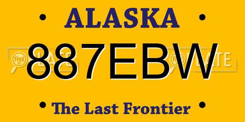 887EBW Alaska License Plate