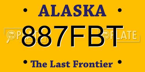 887FBT Alaska License Plate