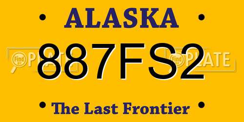 887FS2 Alaska License Plate