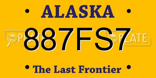 887FS7 Alaska License Plate
