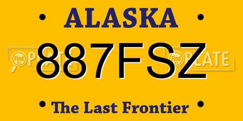 887FSZ Alaska License Plate
