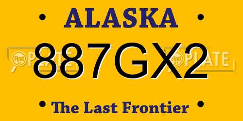 887GX2 Alaska License Plate