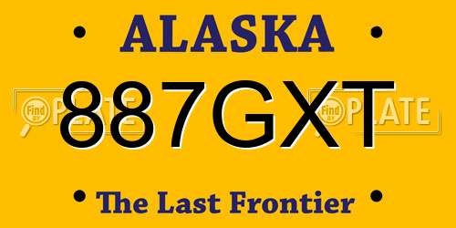 887GXT Alaska License Plate