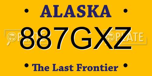 887GXZ Alaska License Plate
