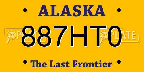 887HT0 Alaska License Plate