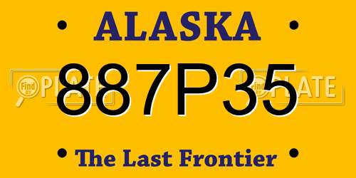 887P35 Alaska License Plate