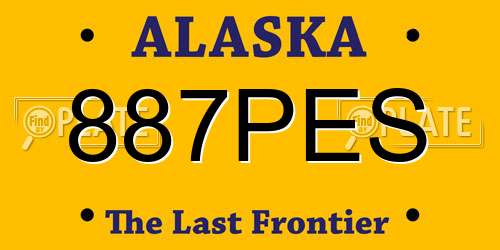 887PES Alaska License Plate