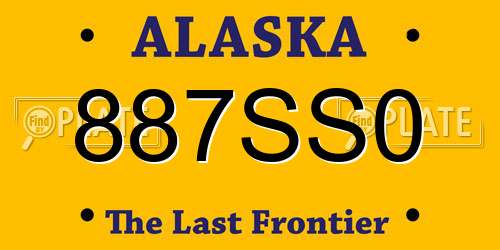 887SS0 Alaska License Plate
