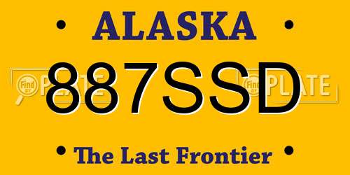 887SSD Alaska License Plate