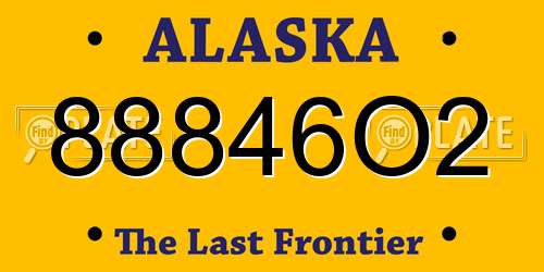88846O2 Alaska License Plate