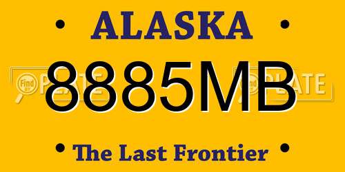 8885MB Alaska License Plate