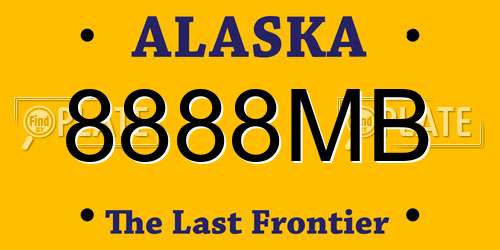 8888MB Alaska License Plate
