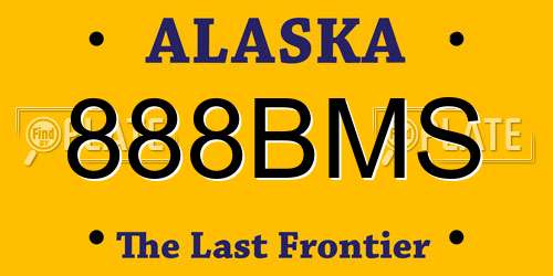 888BMS Alaska License Plate