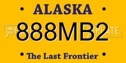 888MB2 Alaska License Plate