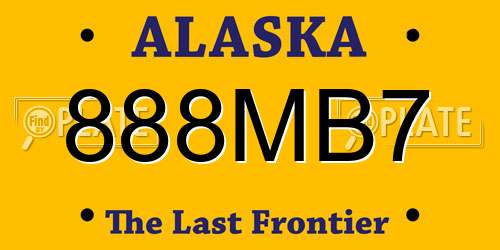 888MB7 Alaska License Plate