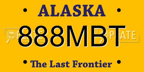 888MBT Alaska License Plate