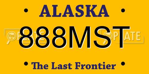 888MST Alaska License Plate