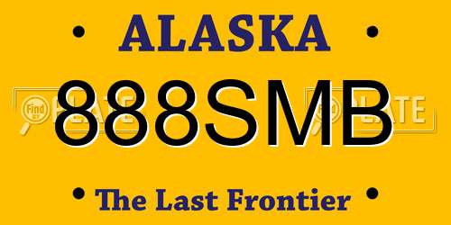 888SMB Alaska License Plate