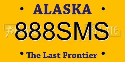 888SMS Alaska License Plate