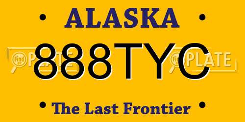 888TYC Alaska License Plate