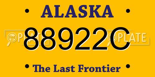 88922C Alaska License Plate