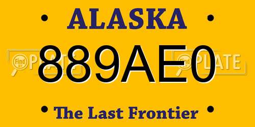 889AE0 Alaska License Plate