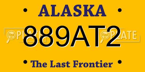 889AT2 Alaska License Plate