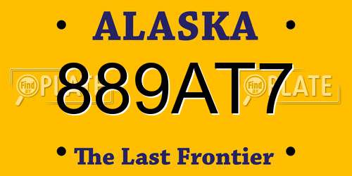 889AT7 Alaska License Plate
