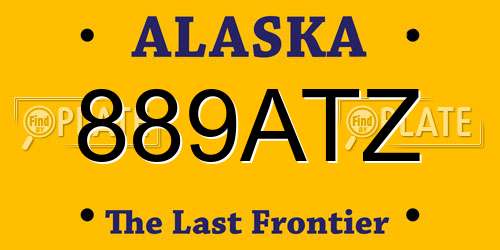 889ATZ Alaska License Plate