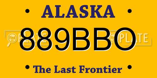 889BBO Alaska License Plate