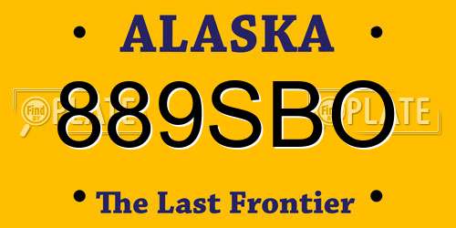 889SBO Alaska License Plate