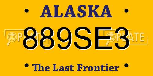 889SE3 Alaska License Plate